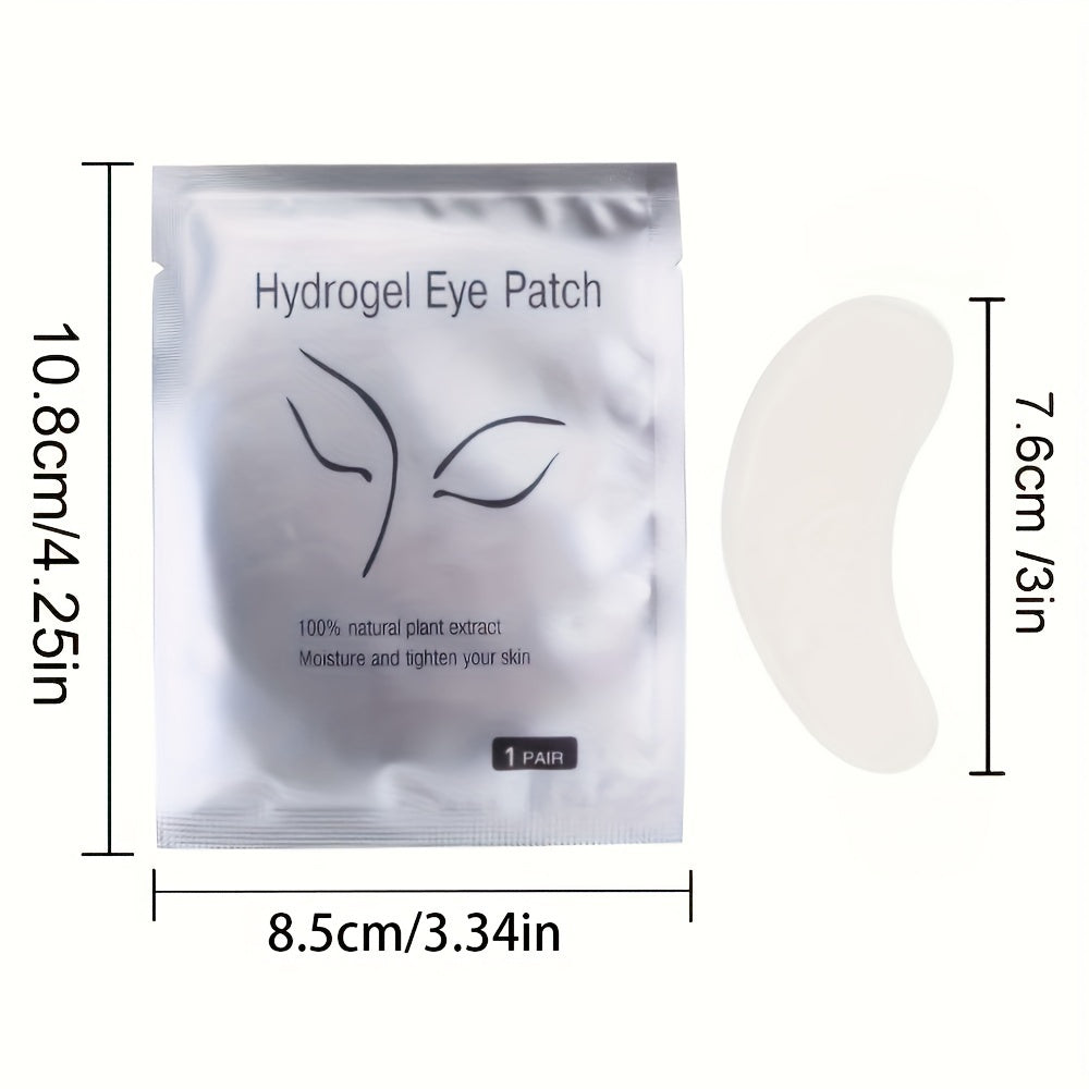 50 Pairs Hydrogel Eye Patches for Lash Extensions - Moisturizing Under Eye Pads with Plant Extract for All Eye Shapes, Makeup Lash Tool, Grafting Eyelash Extension Supplies