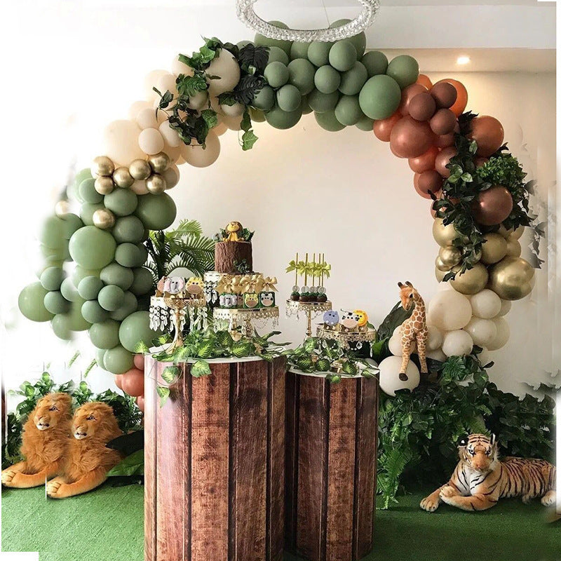 Avocado Green Arch Garland Party Scene Arrangement