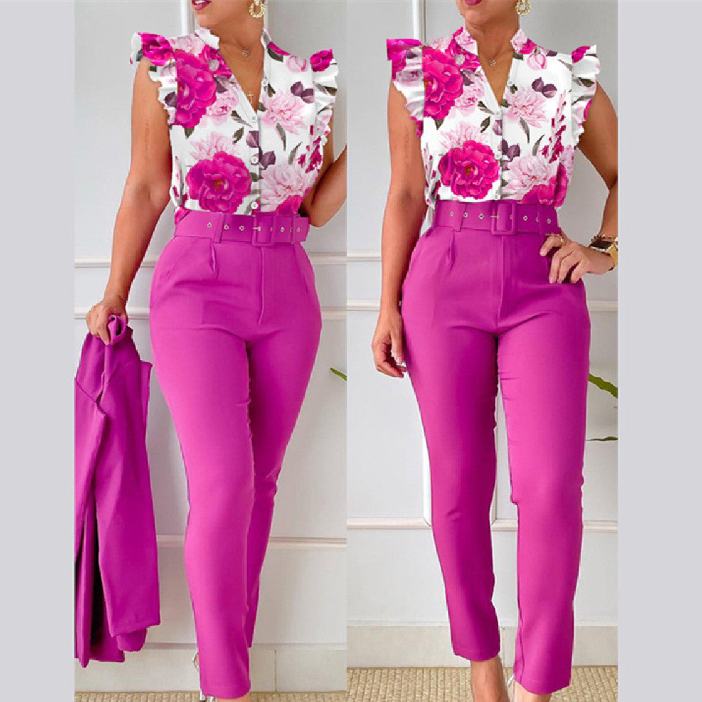 Women's Floral Vest Suit