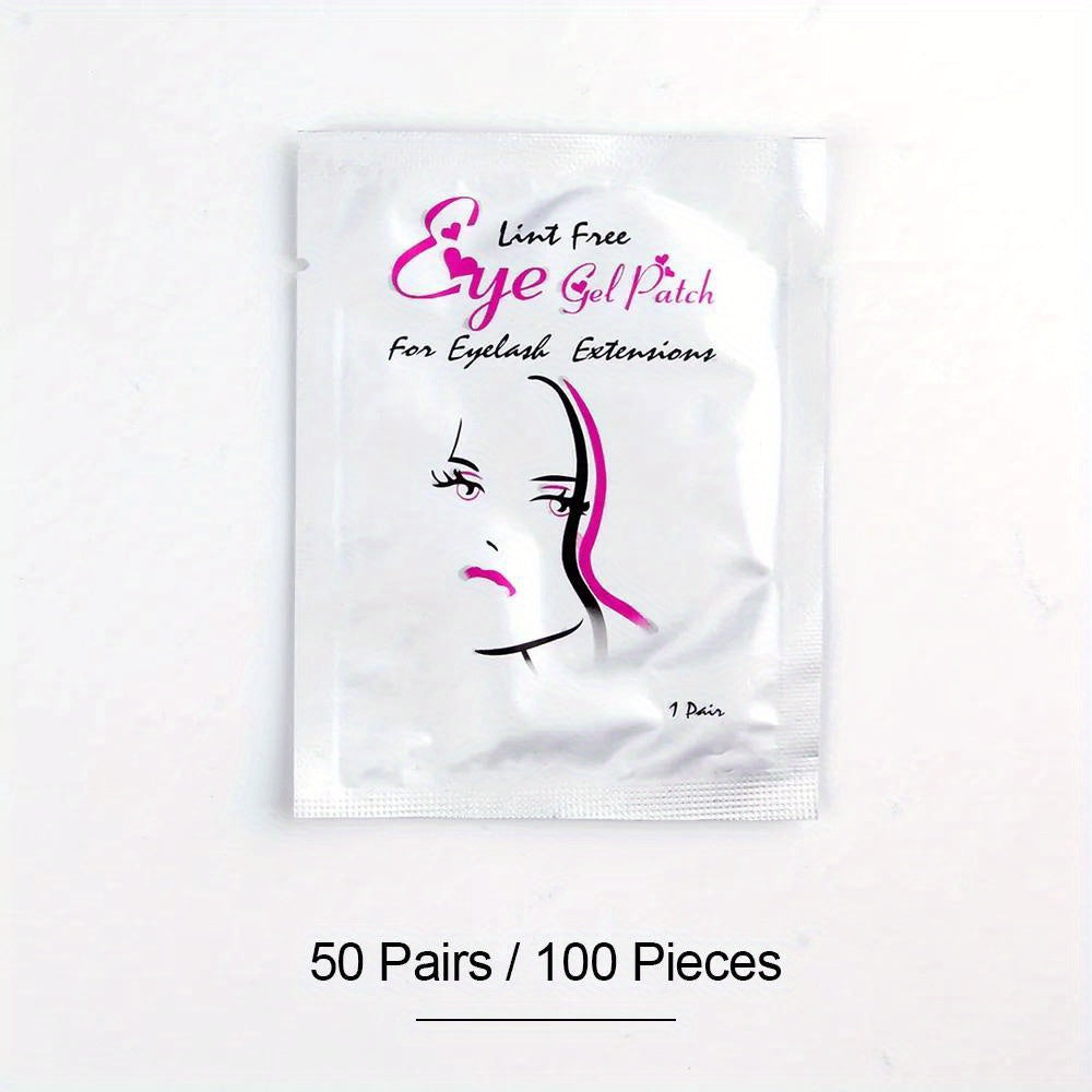 50 Pairs Hydrogel Eye Patches for Lash Extensions - Moisturizing Under Eye Pads with Plant Extract for All Eye Shapes, Makeup Lash Tool, Grafting Eyelash Extension Supplies