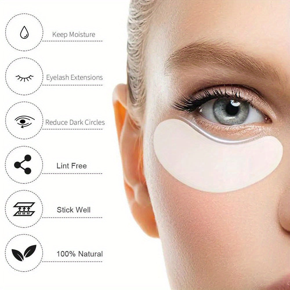 50 Pairs Hydrogel Eye Patches for Lash Extensions - Moisturizing Under Eye Pads with Plant Extract for All Eye Shapes, Makeup Lash Tool, Grafting Eyelash Extension Supplies