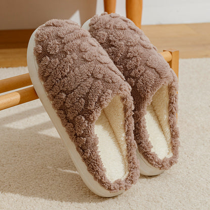 Home Fuzzy Slipper Unisex Cartoon Winter Plush Slipper Anti-Skid Soft Soled Cotton Shoes Comfy Outdoor Couple Slippers