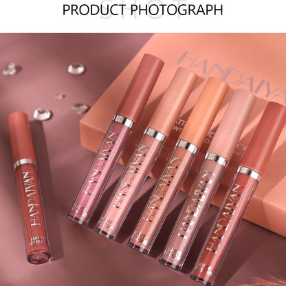 handaiyan 6Pcs Matte Liquid Lipstick Makeup Set, plant squalane Matte Not Fade Waterproof Lip Gloss