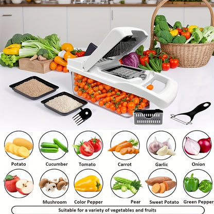 26-in-1 Multifunctional Vegetable Chopper - Effortless Onion Mincer, Dicer, Salad Chopper, Home Essentials & Kitchen Gadgets for Easy Meal Prep