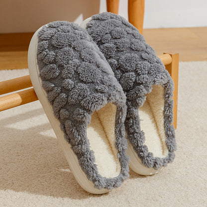 Home Fuzzy Slipper Unisex Cartoon Winter Plush Slipper Anti-Skid Soft Soled Cotton Shoes Comfy Outdoor Couple Slippers