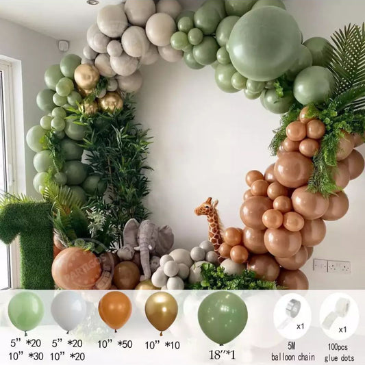 Avocado Green Arch Garland Party Scene Arrangement