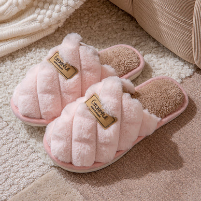 New Simple Thick Bottom Interior Home Non-slip Plush Warm Cotton Slippers