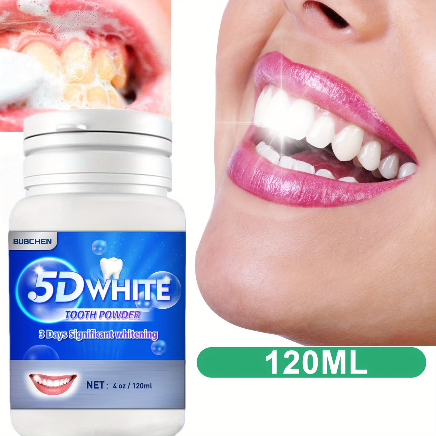 1pc Professional Teeth Whitening Powder - Natural Breath Freshener, Deep Cleaning, Plaque Remover, Anti-Cavity, and Gentle on Gums for Daily Oral Care