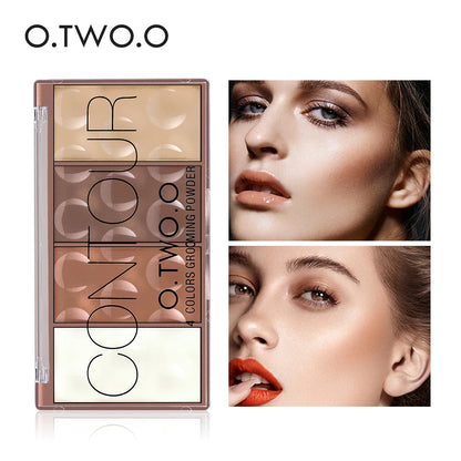 O.TWO.O 4 Colors Contour Palette Face Shadow Groming Powder Makeup Bronzer Long Lasting Facial Contouring Concealer Cosmetics