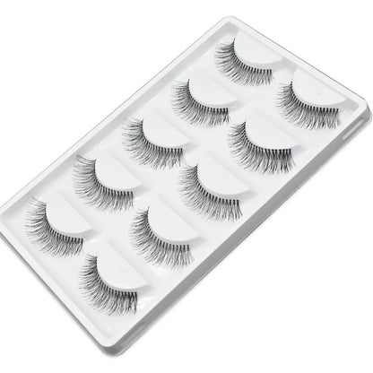 5 Pairs Natural Black Long Sparse Cross False Eyelashes Fake Eye Lashes Extensions Makeup Tools