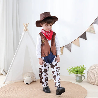 Umorden Fantasia Purim Halloween Costumes for Baby Toddler Kids Child Boys Cow Boy Cowboy Costume Party Fancy Dress