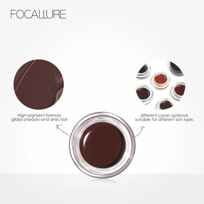 FOCALLURE 5 cores à prova d'água sobrancelha pomada gel sobrancelha tint maquiagem intensificador cosmético maquiagem para os olhos creme para sobrancelhas com pincel