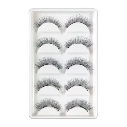 Natural Black False Eyelashes, Long 5 Pairs