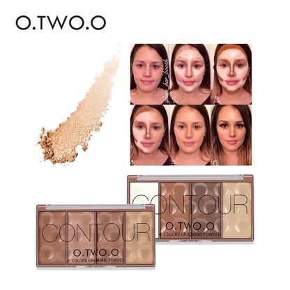 O.TWO.O 4 Colors Contour Palette Face Shadow Groming Powder Makeup Bronzer Long Lasting Facial Contouring Concealer Cosmetics