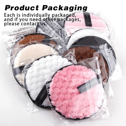 3Pcs Reusable Makeup Remover Pads Washable Cleansing Sponge Cotton Face Wipes Cloth Microfiber Make-Up Remover Puff Discs Tools