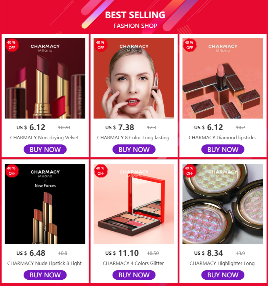 CHARMACY Matte Durable Easy To Wear Lipstick Natural Matte Red Velvet Lip Stick Lip Coloring Makeup Women Beauty Cosmetics