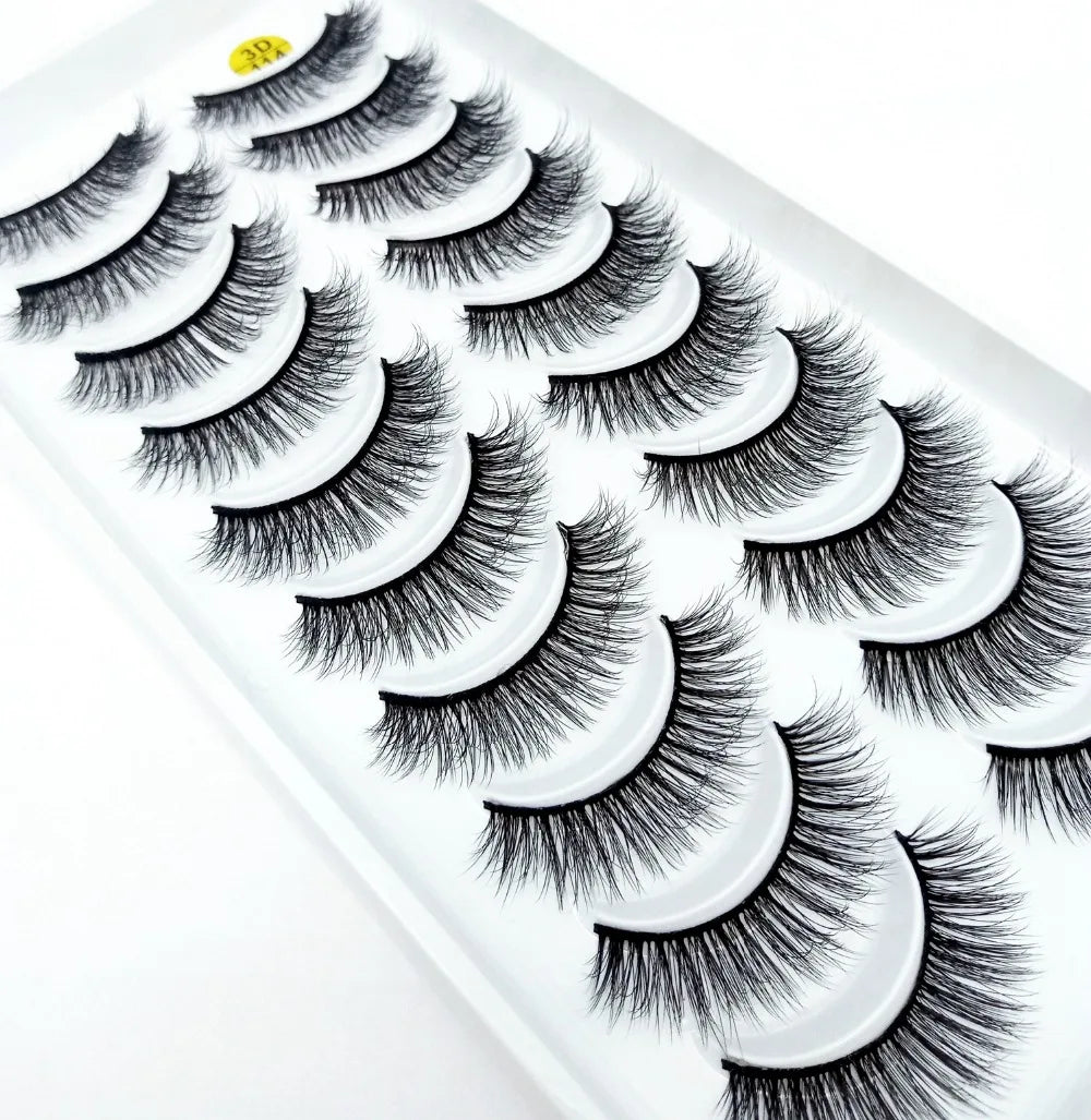 NEW 10 Pairs Natural False Eyelashes Fake Lashes Long Makeup 3d Mink Lashes Extension Eyelash Mink Eyelashes for Beauty 57