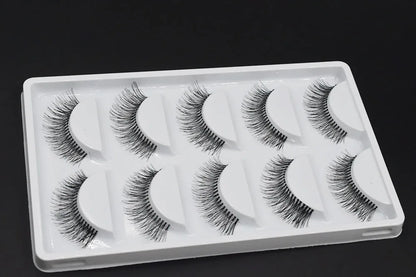 5 Pairs Natural Black Long Sparse Cross False Eyelashes Fake Eye Lashes Extensions Makeup Tools