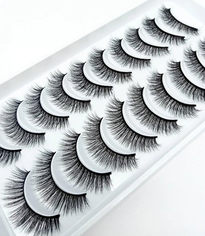 NEW 10 Pairs Natural False Eyelashes Fake Lashes Long Makeup 3d Mink Lashes Extension Eyelash Mink Eyelashes for Beauty 57