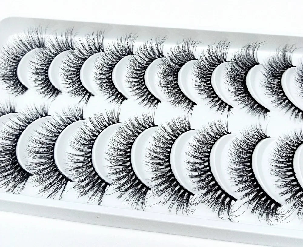 NEW 10 Pairs Natural False Eyelashes Fake Lashes Long Makeup 3d Mink Lashes Extension Eyelash Mink Eyelashes for Beauty 57