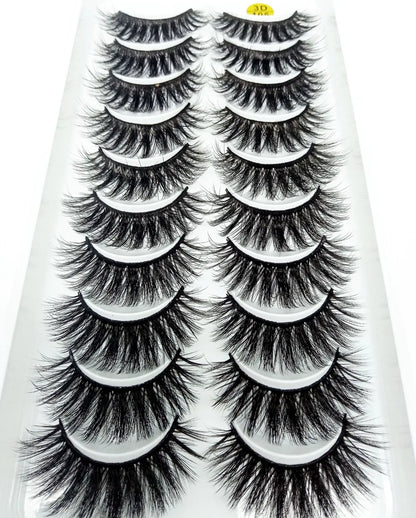 NEW 10 Pairs Natural False Eyelashes Fake Lashes Long Makeup 3d Mink Lashes Extension Eyelash Mink Eyelashes for Beauty 57