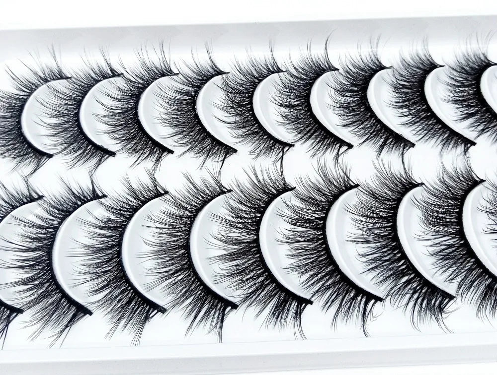 NEW 10 Pairs Natural False Eyelashes Fake Lashes Long Makeup 3d Mink Lashes Extension Eyelash Mink Eyelashes for Beauty 57