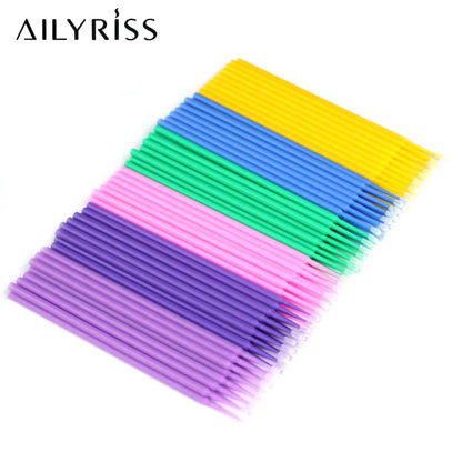 50pcs/Bag Disposable Makeup Eyelashes Brushes Micro Mascara Brush Eyelash Extension Individual Lash Removing Swab Beauty Tools