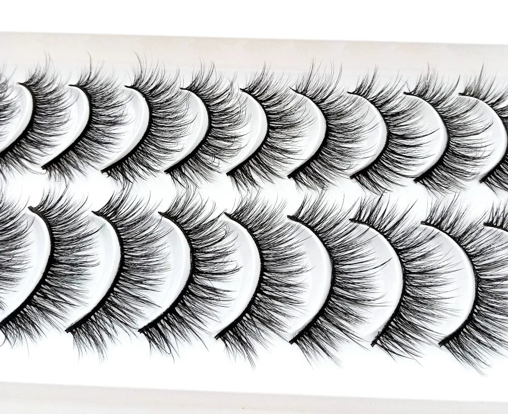 NEW 10 Pairs Natural False Eyelashes Fake Lashes Long Makeup 3d Mink Lashes Extension Eyelash Mink Eyelashes for Beauty 57