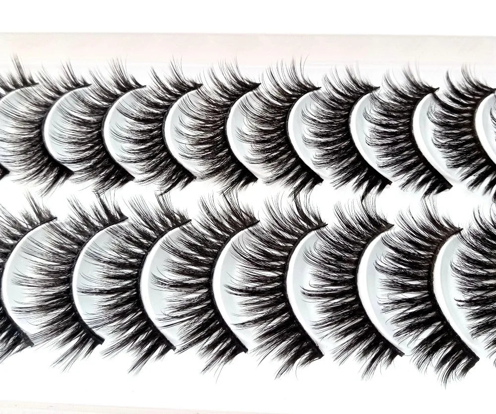 NEW 10 Pairs Natural False Eyelashes Fake Lashes Long Makeup 3d Mink Lashes Extension Eyelash Mink Eyelashes for Beauty 57