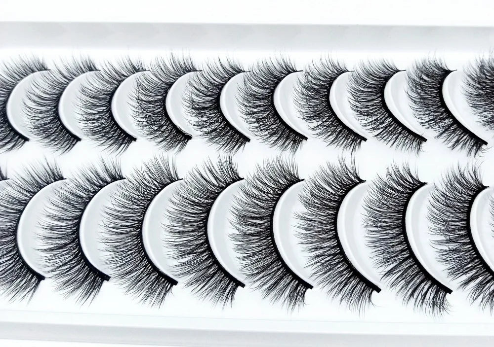 NEW 10 Pairs Natural False Eyelashes Fake Lashes Long Makeup 3d Mink Lashes Extension Eyelash Mink Eyelashes for Beauty 57