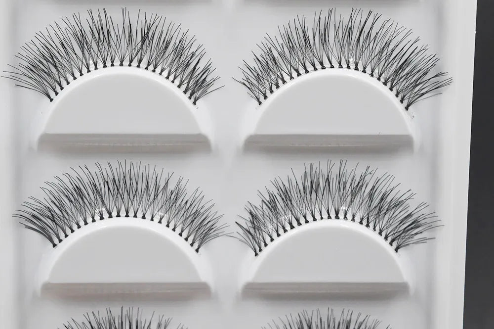 5 Pairs Natural Black Long Sparse Cross False Eyelashes Fake Eye Lashes Extensions Makeup Tools