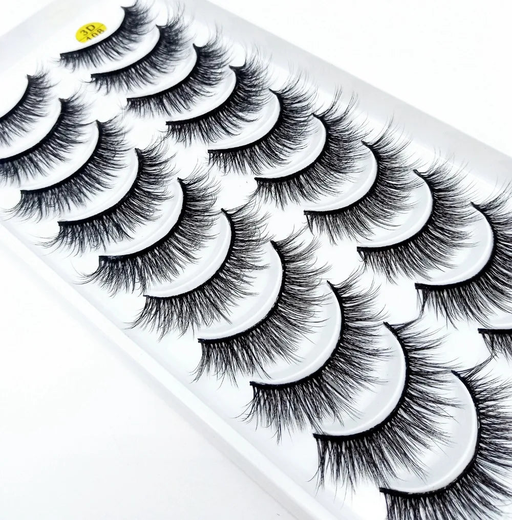 NEW 10 Pairs Natural False Eyelashes Fake Lashes Long Makeup 3d Mink Lashes Extension Eyelash Mink Eyelashes for Beauty 57