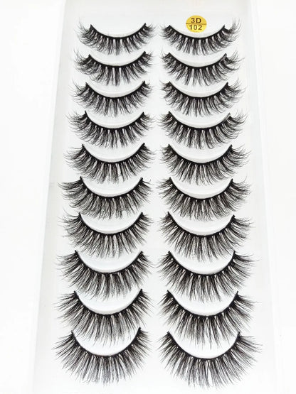 NEW 10 Pairs Natural False Eyelashes Fake Lashes Long Makeup 3d Mink Lashes Extension Eyelash Mink Eyelashes for Beauty 57