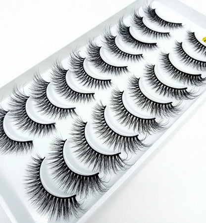 NEW 10 Pairs Natural False Eyelashes Fake Lashes Long Makeup 3d Mink Lashes Extension Eyelash Mink Eyelashes for Beauty 57