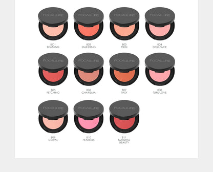 Paleta de Blush de 16 Cores FOCALLURE Maquiagem Nude Matte Blush Bronzer Pó Paleta Brilho Rosto Blush Paleta Maquiagem Cosméticos