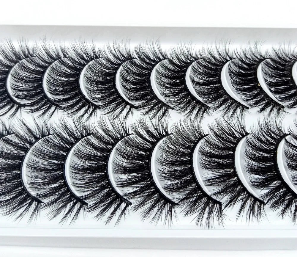 NEW 10 Pairs Natural False Eyelashes Fake Lashes Long Makeup 3d Mink Lashes Extension Eyelash Mink Eyelashes for Beauty 57