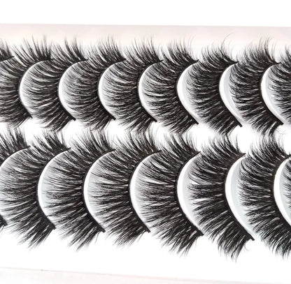 NEW 10 Pairs Natural False Eyelashes Fake Lashes Long Makeup 3d Mink Lashes Extension Eyelash Mink Eyelashes for Beauty 57