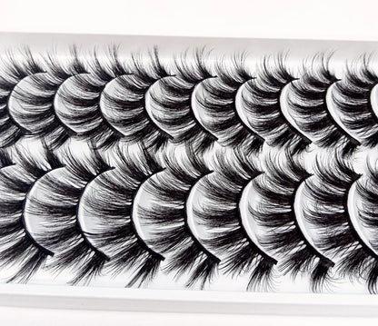 NEW 10 Pairs Natural False Eyelashes Fake Lashes Long Makeup 3d Mink Lashes Extension Eyelash Mink Eyelashes for Beauty 57