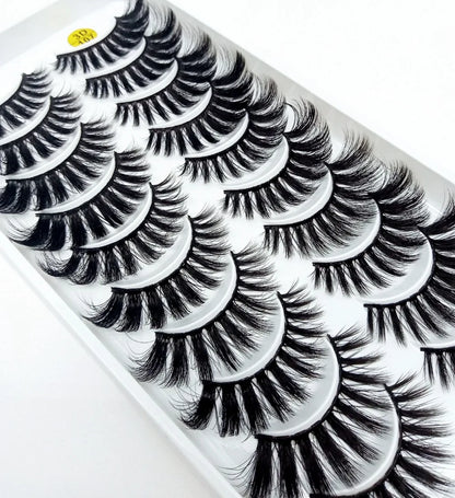 NEW 10 Pairs Natural False Eyelashes Fake Lashes Long Makeup 3d Mink Lashes Extension Eyelash Mink Eyelashes for Beauty 57