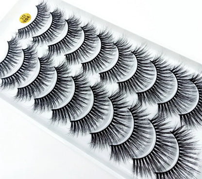 NEW 10 Pairs Natural False Eyelashes Fake Lashes Long Makeup 3d Mink Lashes Extension Eyelash Mink Eyelashes for Beauty 57