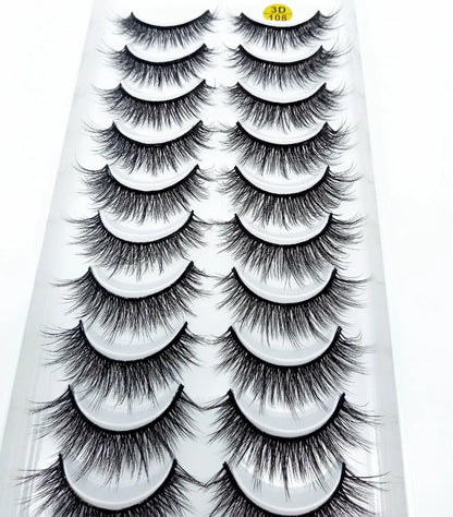 NEW 10 Pairs Natural False Eyelashes Fake Lashes Long Makeup 3d Mink Lashes Extension Eyelash Mink Eyelashes for Beauty 57