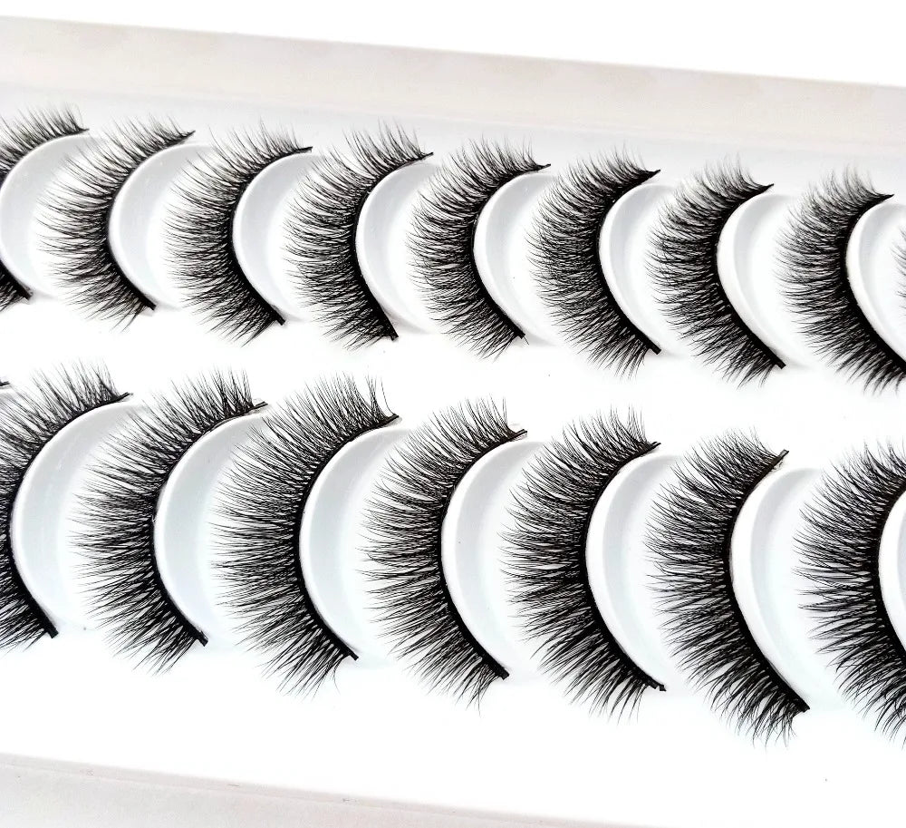 NEW 10 Pairs Natural False Eyelashes Fake Lashes Long Makeup 3d Mink Lashes Extension Eyelash Mink Eyelashes for Beauty 57