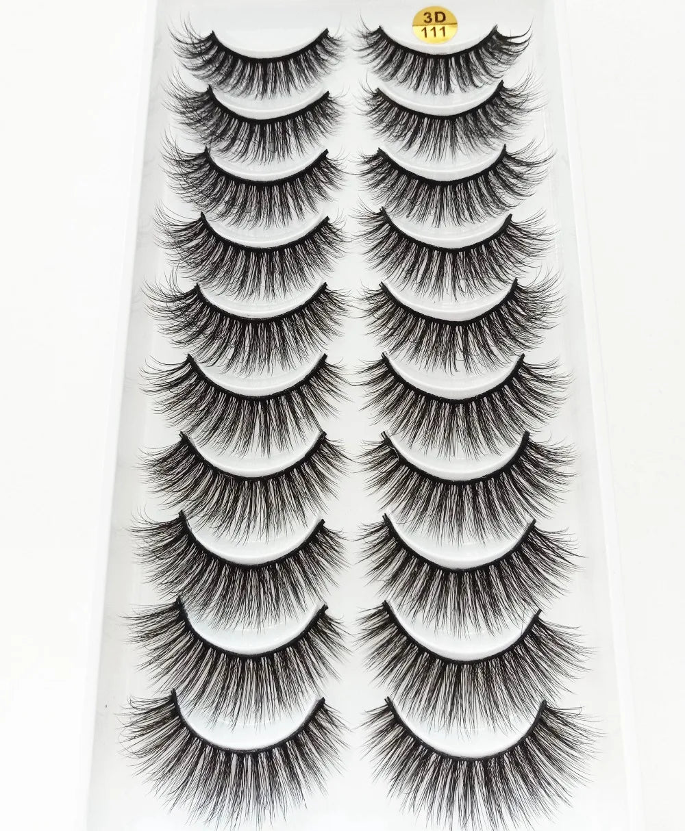 NEW 10 Pairs Natural False Eyelashes Fake Lashes Long Makeup 3d Mink Lashes Extension Eyelash Mink Eyelashes for Beauty 57