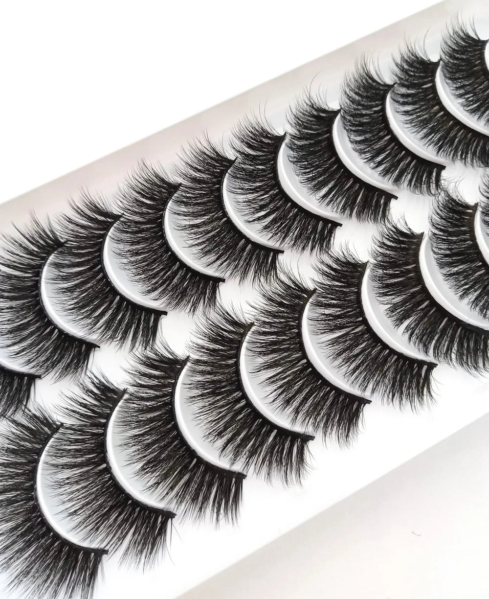 NEW 10 Pairs Natural False Eyelashes Fake Lashes Long Makeup 3d Mink Lashes Extension Eyelash Mink Eyelashes for Beauty 57