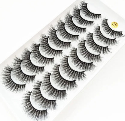 NEW 10 Pairs Natural False Eyelashes Fake Lashes Long Makeup 3d Mink Lashes Extension Eyelash Mink Eyelashes for Beauty 57