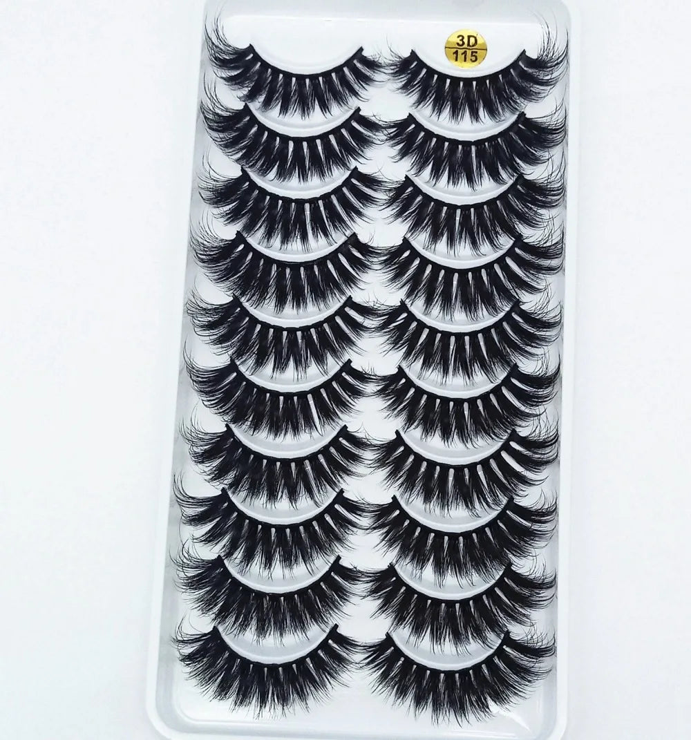 NEW 10 Pairs Natural False Eyelashes Fake Lashes Long Makeup 3d Mink Lashes Extension Eyelash Mink Eyelashes for Beauty 57