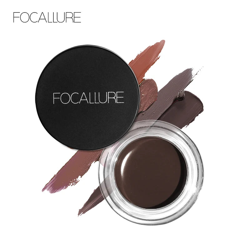 FOCALLURE 5 cores à prova d'água sobrancelha pomada gel sobrancelha tint maquiagem intensificador cosmético maquiagem para os olhos creme para sobrancelhas com pincel