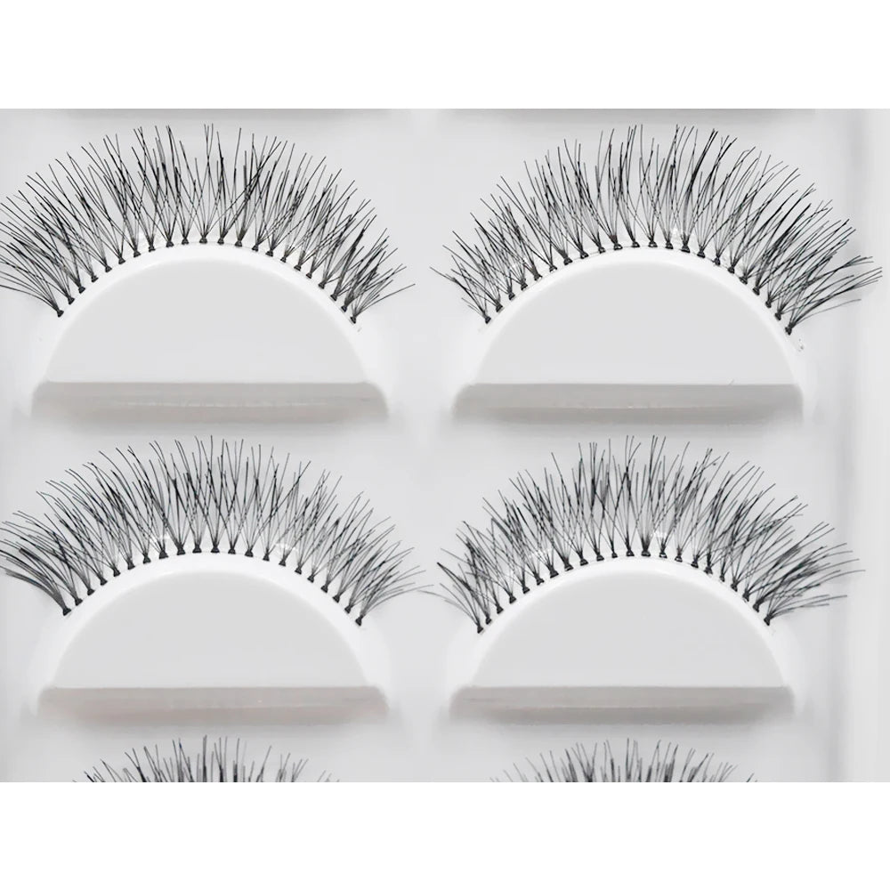 Natural Black False Eyelashes, Long 5 Pairs