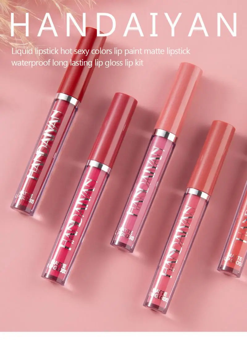 Matte Liquid Lipstick Velvet Pigments Lip Gloss Waterproof