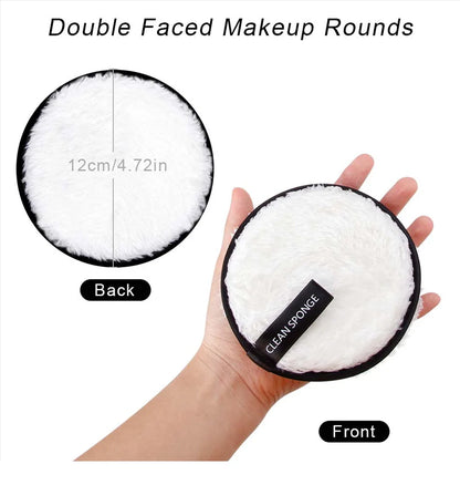 3Pcs Reusable Makeup Remover Pads Washable Cleansing Sponge Cotton Face Wipes Cloth Microfiber Make-Up Remover Puff Discs Tools